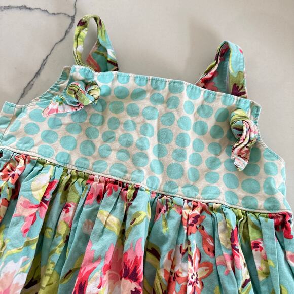 Weeny Miny Moe Mixed Print Knot Strap Dress - Girls Size 6 - Picture 3 of 4
